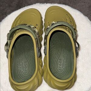 CROCS Olive Green Mules with Adjustable Strap